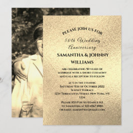 Invitación Oro del 50 aniversario de oro del Boda