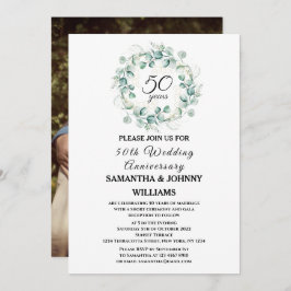 Invitación Oro del 50 aniversario del Boda de Eucalyptus