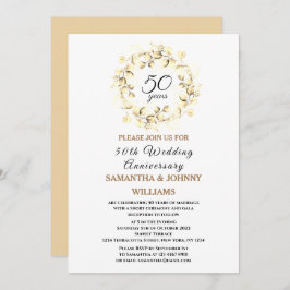 Invitación Oro del 50 aniversario del Boda de Eucalyptus