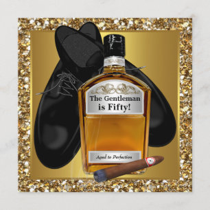 Invitación Oro del Hombre Envejecido a la Perfección Fiesta d