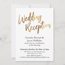 Invitación Oro Después de la recepción de la boda, fondo negr