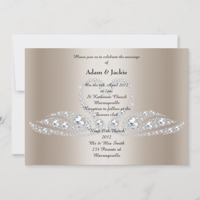 Invitación Oro Diamante SWAN ELEGANT WEDDING (Anverso)
