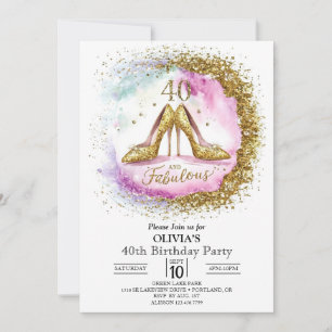 Invitación Oro digital de Personalizado adulto 40 cumpleaños