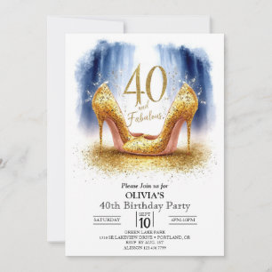 Invitación Oro digital moderno adulto 40 cumpleaños
