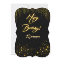 Oro elegante en cumpleaños negro