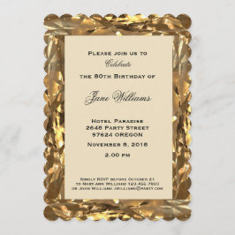 Invitación Oro elegante en el 80 aniversario del nacimiento