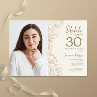 Oro elegante foto sorpresa 30 cumpleaños