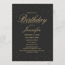 Invitación Oro elegante moderno moteado en fiesta de