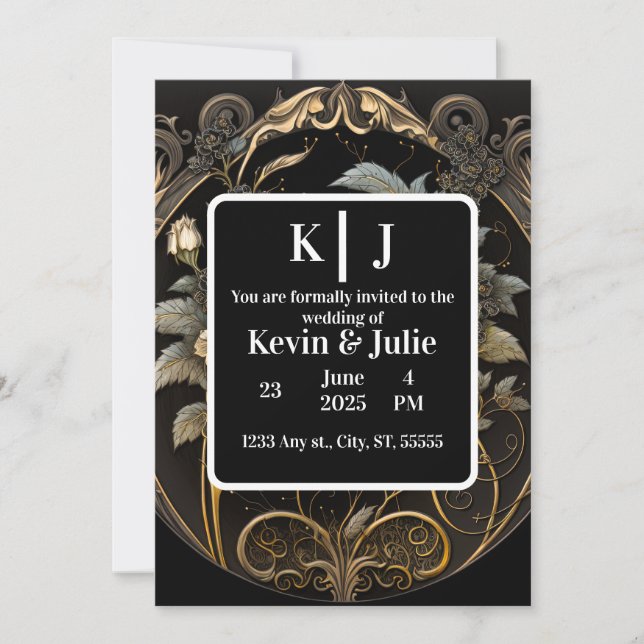 Invitación Oro encantado (Anverso)