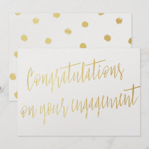 Invitación Oro "Felicitaciones por tu compromiso"