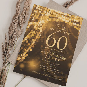 Invitación Oro Fiesta sorpresa de cumpleaños número 60