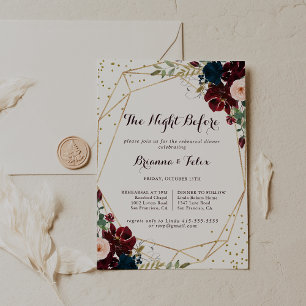 Invitación Oro geométrico noche de otoño antes de la cena del