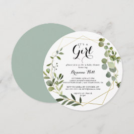 Invitación Oro geométrico tropical tropical es un Baby Shower