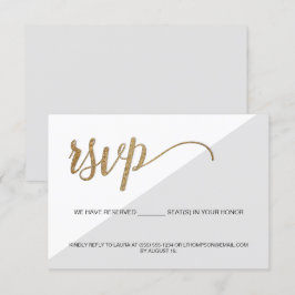 Invitación Oro gris RSVP moderno Sin asiento reservado para c