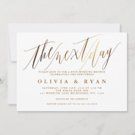 Invitación Oro la mañana después del brunch post-boda