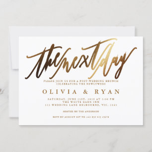 Invitación Oro la mañana después del brunch post-boda