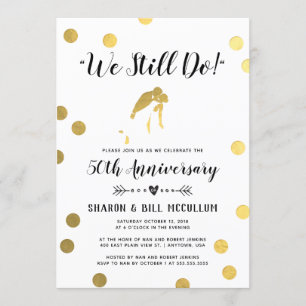Invitación Oro Laminado Seguimos Haciendo   50 Aniversario de