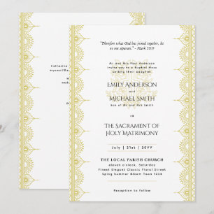 Invitación Oro Mandala Boda católico Masa Nupcial