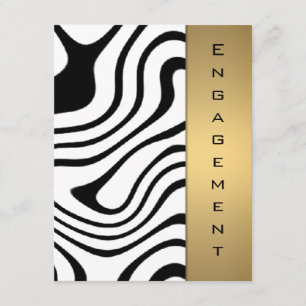 Invitación Oro metálico y modelo abstracto de plata