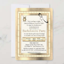 Invitación Oro metalizado, Plata - Bachelorette de Brass