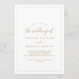 Invitación Oro minimalista El Boda De