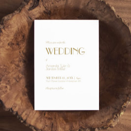 Invitación Oro minimalista Moderno Art Deco Boda