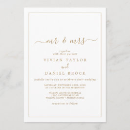 Invitación Oro minimalista Sr. y Sra. Boda