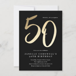 Invitación Oro mínimo moderno Tipo 50 cumpleaños