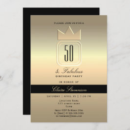Invitación Oro moderno 50 cumpleaños