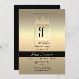 Invitación Oro moderno 50 cumpleaños