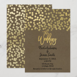 Invitación Oro Moderno Chic Rústico Chic Boda Kraft