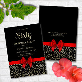 Invitación Oro moderno Egipto geométrico rojo barrido día 60 