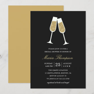 Invitación Oro moderno elegante - Ducha de novia en degustaci