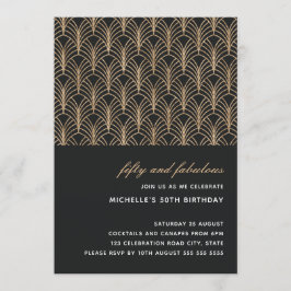 Invitación Oro negro 50 y fabulosa foto Art Deco 50