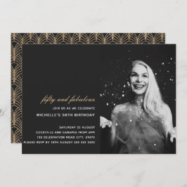 Invitación Oro negro 50 y fabulosa foto Art Deco 50