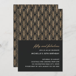 Invitación Oro negro 50 y fabulosa foto Art Deco 50