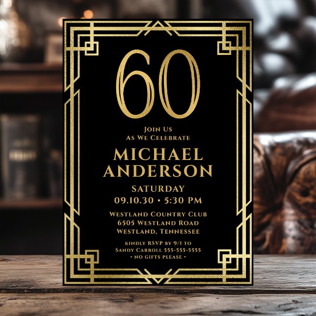 Invitación Oro Negro 60.ª foto de cumpleaños (Subido por el creador)