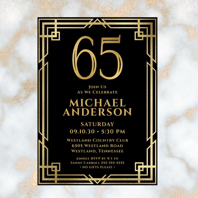 Invitación Oro Negro 65.ª foto de cumpleaños (Subido por el creador)