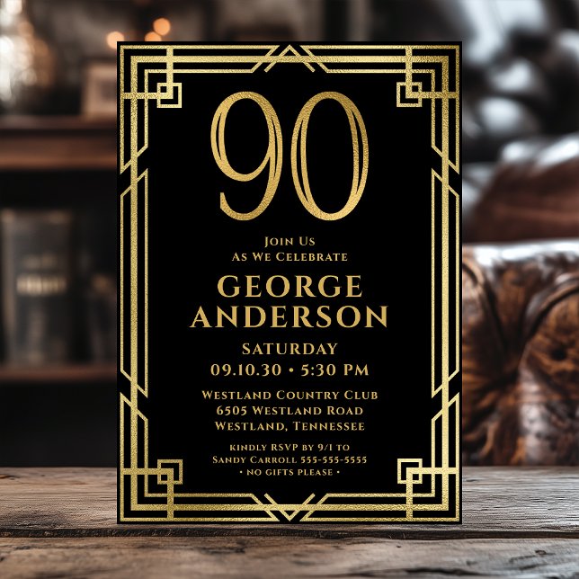 Invitación Oro Negro 90.ª foto de cumpleaños (Subido por el creador)