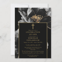 Oro Negro Cristiano Celebración de la Vida Floral