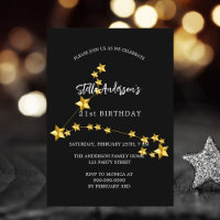 Oro negro de cumpleaños Constelación de estrellas 