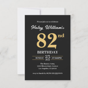 Invitación Oro Negro Minimalista Moderno Sencillo Cumpleaños