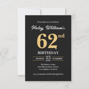 Invitación Oro negro Minimalista moderno simple cumpleaños nú