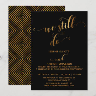 Invitación Oro & Negro Todavía Hacemos Tipografía Aniversario