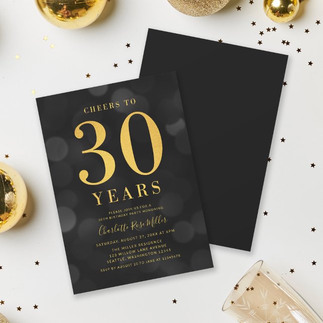 Invitación Oro negro viaja a fiesta de cumpleaños de 30 años (Subido por el creador)