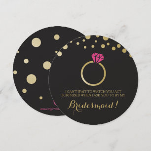 Invitación Oro negro y falso de la DAMA DE HONOR de la OFERTA