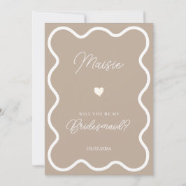 Invitación Oro neutral, serás mi propuesta de dama de honor.