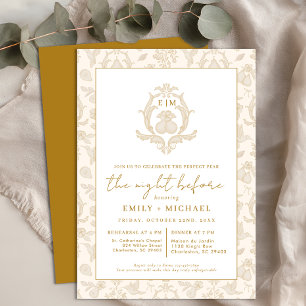 Invitación Oro Perfecto Pear Noche Antes Del Ensayo