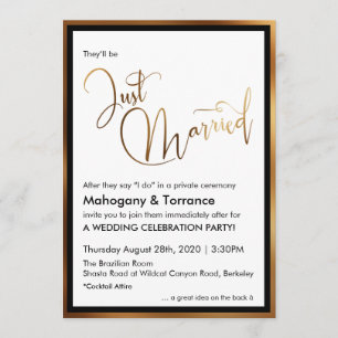 Invitación Oro personalizado Negro y Blanco