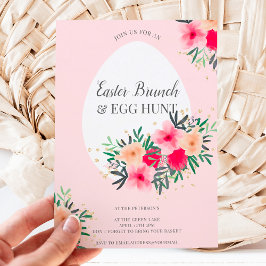 Invitación Oro Pink floral acuarela Semana Santa de la caza d